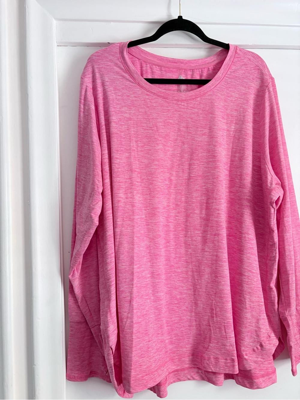 RBX Heathered Pink Long Sleeve Crew Neck Top